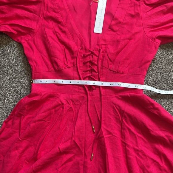 NWT House Of Harlow 1960 Magenta Puff Sleeve Mini Dress Size 4 - Picture 14 of 15